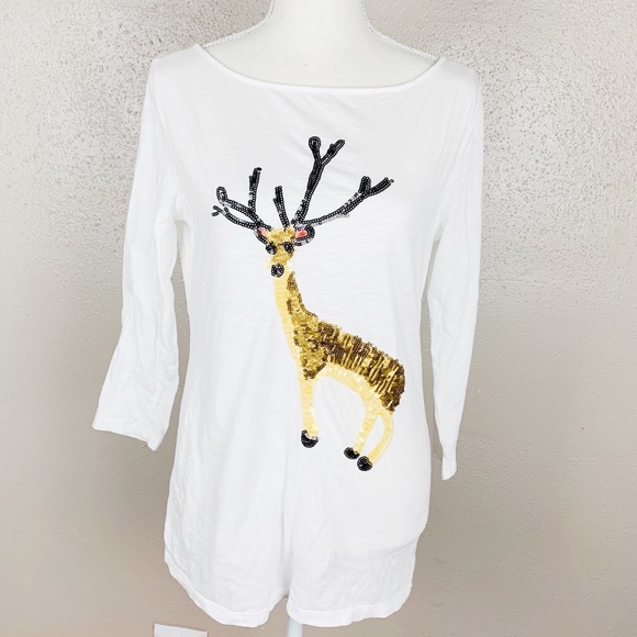 LOFT Tops - Loft sequins white Top medium